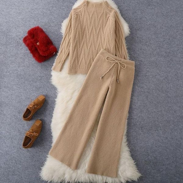 women's two piece pants high-quality winter knitted 2 sets thick warm casual pullover sweaters+wide leg tracksuits korean outfits, White
women's two piece pants high-quality winter knitted 2 sets thick warm casual pullover sweaters+wide leg tracksuits korean outfits, White