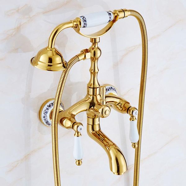 styles european gold bathroom faucet water mixing valve copper bathtub shower set wall mounted phone handle sets
styles european gold bathroom faucet water mixing valve copper bathtub shower set wall mounted phone handle sets