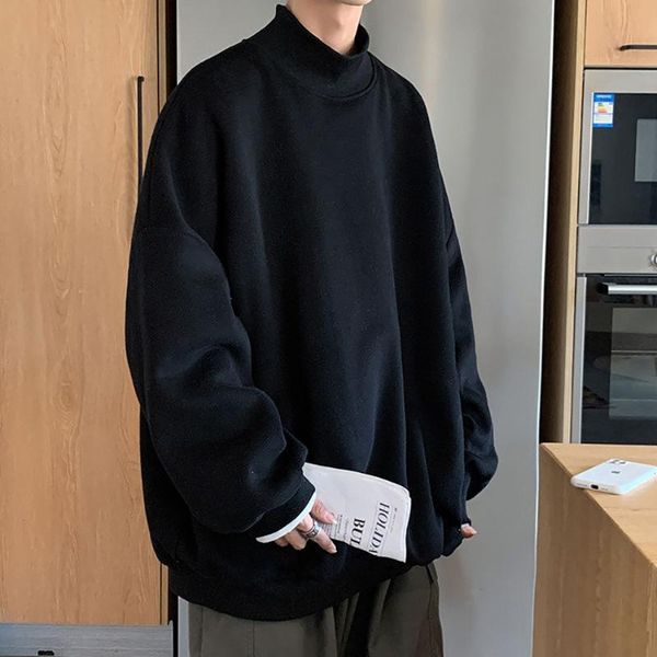men's hoodies & sweatshirts korean casual sweatshirt 2021 autumn winter streetwear male clothes turtleneck oversized fashion loose soli, Black
men's hoodies & sweatshirts korean casual sweatshirt 2021 autumn winter streetwear male clothes turtleneck oversized fashion loose soli, Black