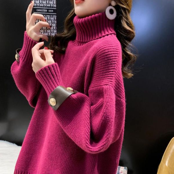 women's sweater korean fashion turtleneck knitted pullovers loose winter clothes for women femme coat sweaters, White;black
women's sweater korean fashion turtleneck knitted pullovers loose winter clothes for women femme coat sweaters, White;black