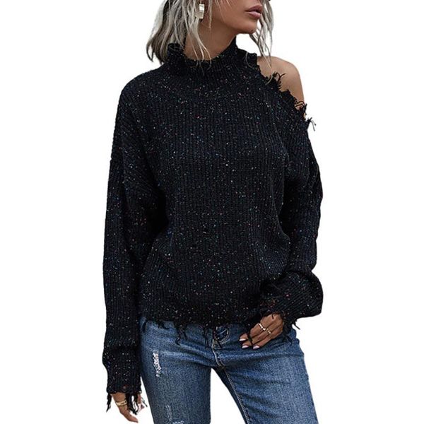 women's sweaters classic women street style out shoulder long sleeve thermal cotton linen solid half high collar spring/autumn pullover, White;black
women's sweaters classic women street style out shoulder long sleeve thermal cotton linen solid half high collar spring/autumn pullover, White;black