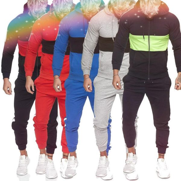 men's tracksuits 2021 autumn and winter sports suit hoodie sportswear fashion fitness color matching casual, Gray
men's tracksuits 2021 autumn and winter sports suit hoodie sportswear fashion fitness color matching casual, Gray
