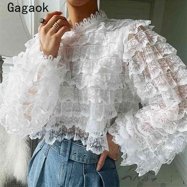 womens spring autumn chiffon blouse high street ruffles shirts korean chic wild fashion blouses 210531, White
womens spring autumn chiffon blouse high street ruffles shirts korean chic wild fashion blouses 210531, White