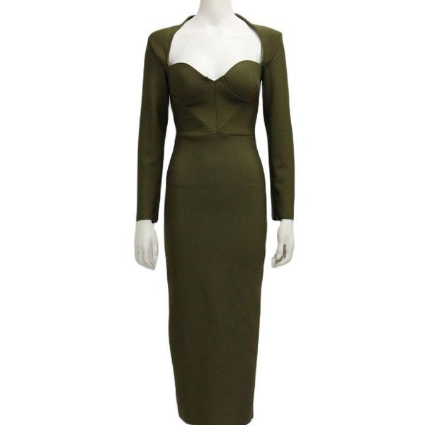 casual dresses summer women long sleeved bandage dress v neck green black bodycon celebrity evening club midi party vestidos, Black;gray
casual dresses summer women long sleeved bandage dress v neck green black bodycon celebrity evening club midi party vestidos, Black;gray
