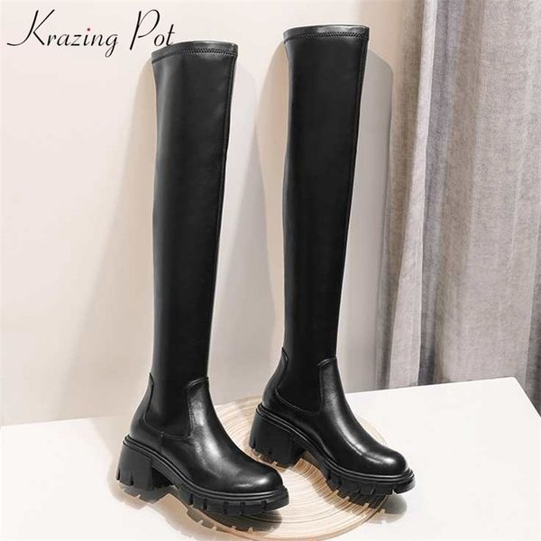 krazing pot big size cow leather stretch over-the-knee boots platform round toe high heels winter women warm t 211021, Black
krazing pot big size cow leather stretch over-the-knee boots platform round toe high heels winter women warm t 211021, Black