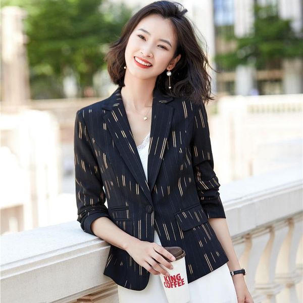 casual blazer women jackets black striped office ladies work blaser female clothes long sleeve women's suits & blazers, White;black
casual blazer women jackets black striped office ladies work blaser female clothes long sleeve women's suits & blazers, White;black