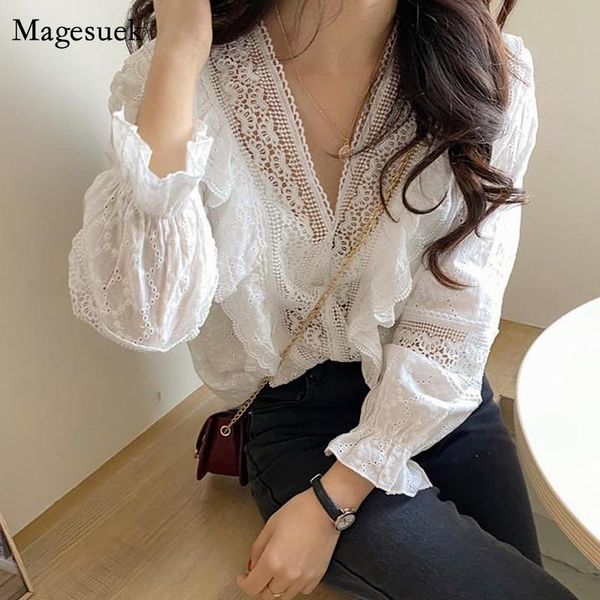 women's blouses & shirts lace patchwork korean v-neck white blouse women spring plus size sweet shirt long sleeve hollow out solid slim
women's blouses & shirts lace patchwork korean v-neck white blouse women spring plus size sweet shirt long sleeve hollow out solid slim