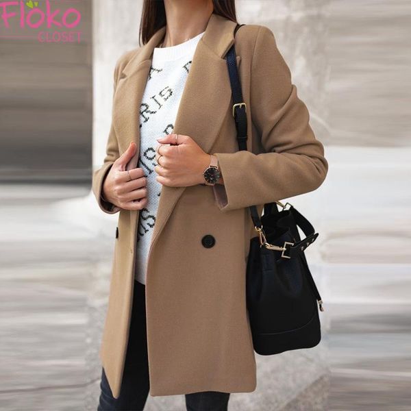 women's wool & blends flokocloset autumn solid color long sleeve button wools coat casual office lady turn down female loose outwear 20, Black
women's wool & blends flokocloset autumn solid color long sleeve button wools coat casual office lady turn down female loose outwear 20, Black
