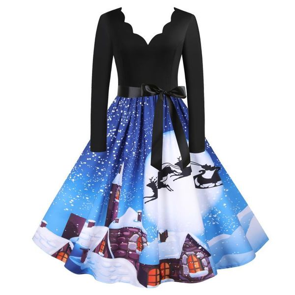 casual dresses 2021 winter christmas costumes print women dress vintage v neck high waist long sleeve big swing xmas party sundress robe s~3, Black;gray
casual dresses 2021 winter christmas costumes print women dress vintage v neck high waist long sleeve big swing xmas party sundress robe s~3, Black;gray