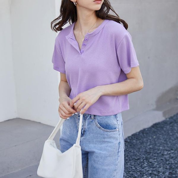 women's t-shirt hzirip 2021 summer casual solid short sleeve o-neck tees button temperament office lady all-match elegant fashion, White
women's t-shirt hzirip 2021 summer casual solid short sleeve o-neck tees button temperament office lady all-match elegant fashion, White