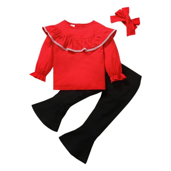 clothing sets 2021 0-6y fashion kids baby girl clothes set red solid ruffle long sleeve blouse+black flare pants+headband spring fall 2pcs, White
clothing sets 2021 0-6y fashion kids baby girl clothes set red solid ruffle long sleeve blouse+black flare pants+headband spring fall 2pcs, White