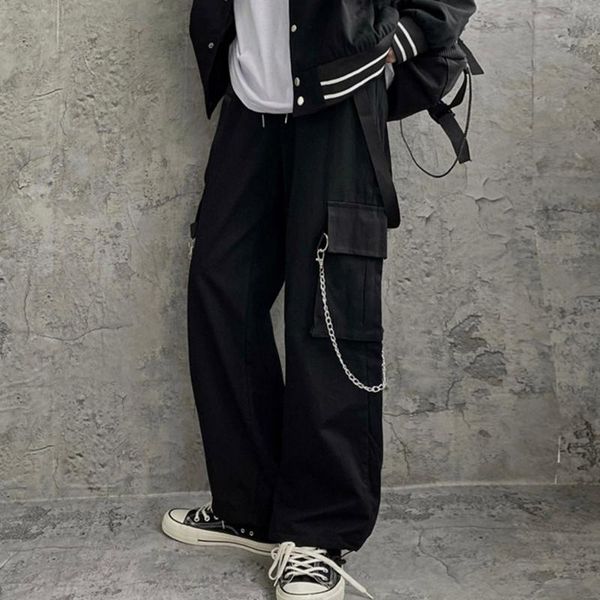 trend ins trousers high street retro dark tethered locomotive straight overalls men and women fashion pants women's & capris, Black;white
trend ins trousers high street retro dark tethered locomotive straight overalls men and women fashion pants women's & capris, Black;white