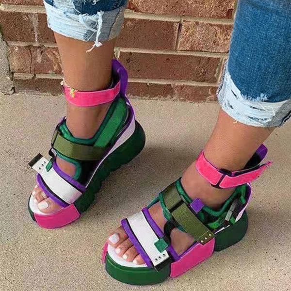 sandals summer women's womens open toe platform casual shoes wedge colorblock ankel strap, Black
sandals summer women's womens open toe platform casual shoes wedge colorblock ankel strap, Black