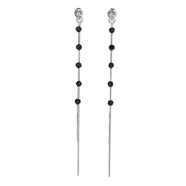 dangle & chandelier earrings 2021 tassel black crystal bead silver color stud
dangle & chandelier earrings 2021 tassel black crystal bead silver color stud