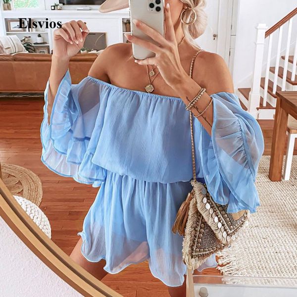 women's jumpsuits & rompers summer off shoulder loose playsuits women casual ruffle beach romper bodysuits 2021 elegant flare slee, Black;white
women's jumpsuits & rompers summer off shoulder loose playsuits women casual ruffle beach romper bodysuits 2021 elegant flare slee, Black;white