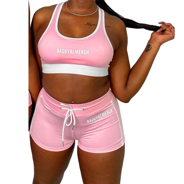 women's two piece sets fashion casual dress letter printed vest shorts two-piece set, White
women's two piece sets fashion casual dress letter printed vest shorts two-piece set, White