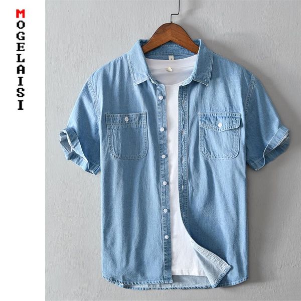 men's casual shirts denim shirt men summer short sleeve pocket breathable blue man clothing camisa masculina 559, White;black
men's casual shirts denim shirt men summer short sleeve pocket breathable blue man clothing camisa masculina 559, White;black