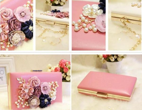 

HBP Pink Total Fashion Women Evening Brand Party Banquet Glitter for Ladies Wedding Clutches Handbag Shoulder Bag Chain A004, White