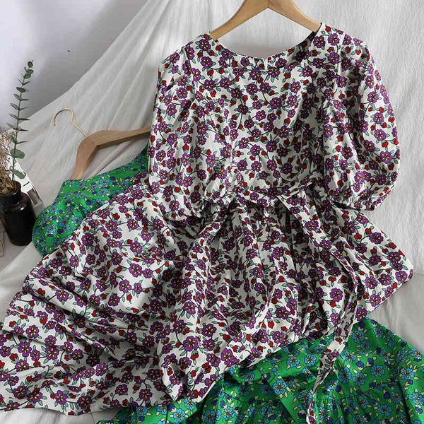 retro puff short-sleeved straps loose thin ruffled long dress female summer korean floral elegant women vestido 210420, Black;gray
retro puff short-sleeved straps loose thin ruffled long dress female summer korean floral elegant women vestido 210420, Black;gray