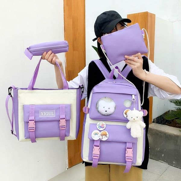 school bags kawaii women backpack 4-piece set of schoolbags for girls casual classic large lapnice backpacks fashion
school bags kawaii women backpack 4-piece set of schoolbags for girls casual classic large lapnice backpacks fashion