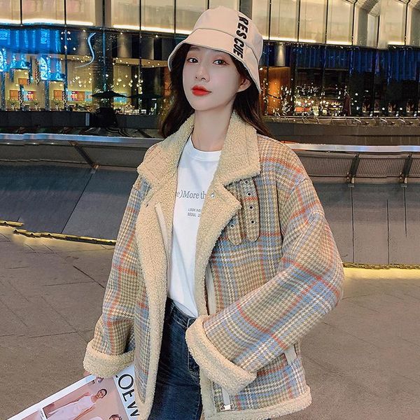 women's wool & blends lamb anti-season down cotton-padded jacket korean version of loose winter coat small padded 2021 style, Black
women's wool & blends lamb anti-season down cotton-padded jacket korean version of loose winter coat small padded 2021 style, Black