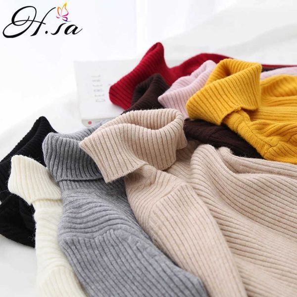 h.sa women turtleneck sweater basic casual solid knit jumper korean slim pull femme elasticity winter pullovers 210805, White;black
h.sa women turtleneck sweater basic casual solid knit jumper korean slim pull femme elasticity winter pullovers 210805, White;black