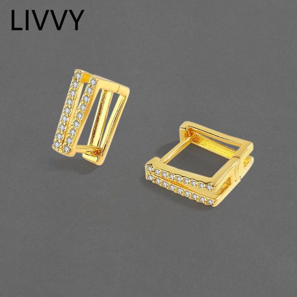 hoop & huggie livvy silver color fashion simple double row crystal square earrings for women design creative geometric jewelry gift, Golden;silver
hoop & huggie livvy silver color fashion simple double row crystal square earrings for women design creative geometric jewelry gift, Golden;silver
