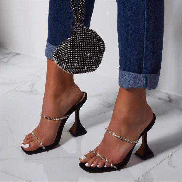 slippers 2021 plus size 42 crystal slides women 9cm high heels luxury sandals glitter mules slipper shoes lady rainbow colorful pumps, Black
slippers 2021 plus size 42 crystal slides women 9cm high heels luxury sandals glitter mules slipper shoes lady rainbow colorful pumps, Black