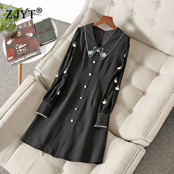 runway fashion spring long sleeve dress beading festa woman clothes elegant designer party robe femme black vestido 210601, Black;gray
runway fashion spring long sleeve dress beading festa woman clothes elegant designer party robe femme black vestido 210601, Black;gray
