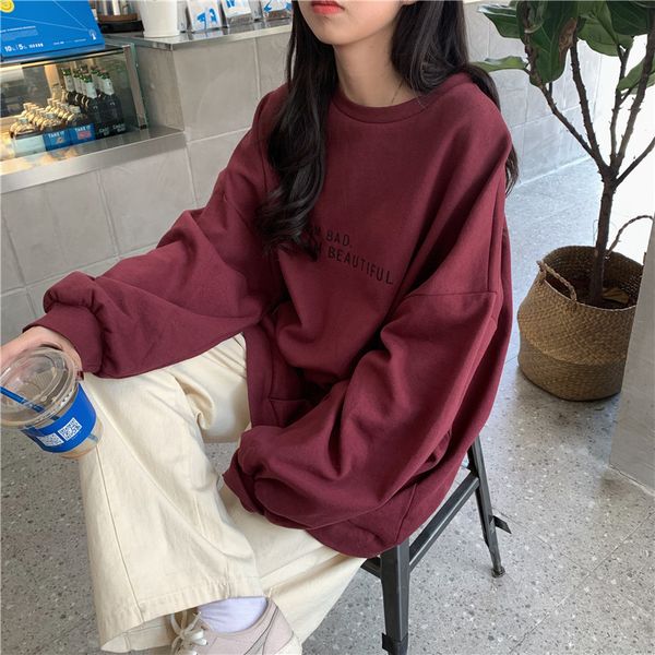 ladies loose sweatshirt oversized letter print hoodie fall/winter pullover sweater student red black casual outerwear 008
ladies loose sweatshirt oversized letter print hoodie fall/winter pullover sweater student red black casual outerwear 008
