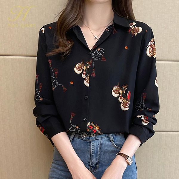 women's blouses & shirts h han queen spring 2021 black print long sleeve ladies chiffon blouse casual floral office lady blusa, White
women's blouses & shirts h han queen spring 2021 black print long sleeve ladies chiffon blouse casual floral office lady blusa, White