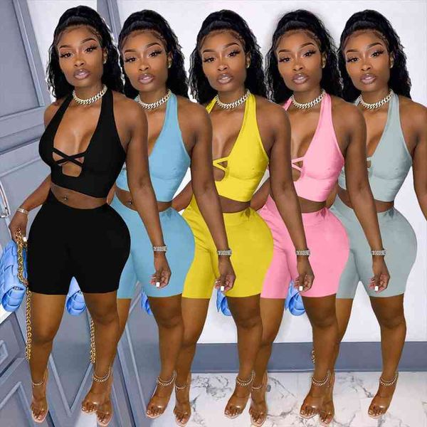 women summer solid active halter backless crop and bodycon shorts matching sets skinny casual sporting two piece set, Gray
women summer solid active halter backless crop and bodycon shorts matching sets skinny casual sporting two piece set, Gray