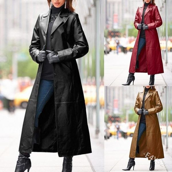 women's leather & faux oeing womens coat extra long single-breasted lapel 4xl 5xl windbreaker l, Black
women's leather & faux oeing womens coat extra long single-breasted lapel 4xl 5xl windbreaker l, Black