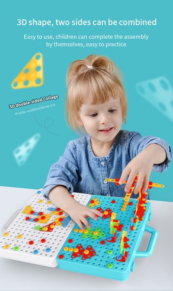 Drilling Screw 3D Creative Mosaic Puzzle Toy Children Building Bricks Toys Kids DIY Electric Drill Set Boys Educational Toy ZXH
Drilling Screw 3D Creative Mosaic Puzzle Toy Children Building Bricks Toys Kids DIY Electric Drill Set Boys Educational Toy ZXH