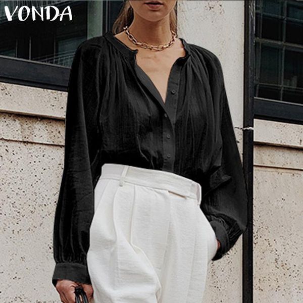 women's blouses & shirts vonda women summer blouse spring autumn solid casual baggy bohemian elegant blusas femininas plus size, White
women's blouses & shirts vonda women summer blouse spring autumn solid casual baggy bohemian elegant blusas femininas plus size, White