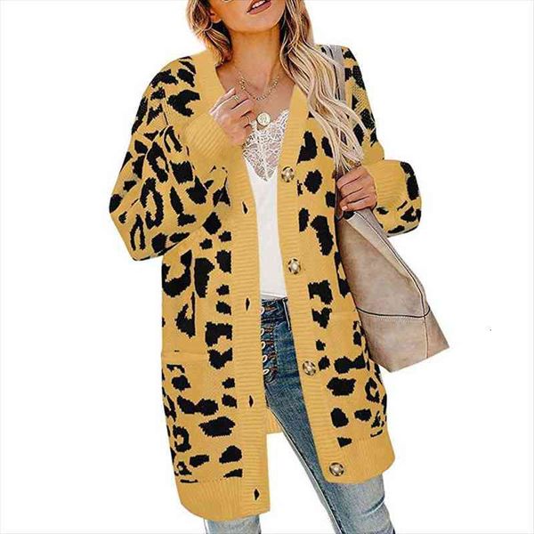 vintage leopard women long cardigan autumn winter casual single breasted knitted sweater coat, White;black
vintage leopard women long cardigan autumn winter casual single breasted knitted sweater coat, White;black