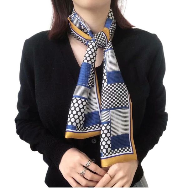 scarves party casual all-match small long scarf, multiple patterns, printed satin silk double-layer simple, Blue;gray
scarves party casual all-match small long scarf, multiple patterns, printed satin silk double-layer simple, Blue;gray