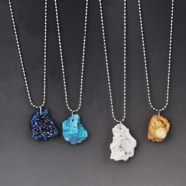 pendant necklaces women druzy necklace natural stone rose crystal gem statement jewelry collares, Silver
pendant necklaces women druzy necklace natural stone rose crystal gem statement jewelry collares, Silver