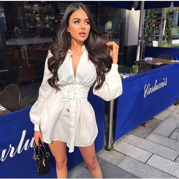 long sleeve dress autumn women tank office casual high waist belt a line solid color shirt pink, White
long sleeve dress autumn women tank office casual high waist belt a line solid color shirt pink, White