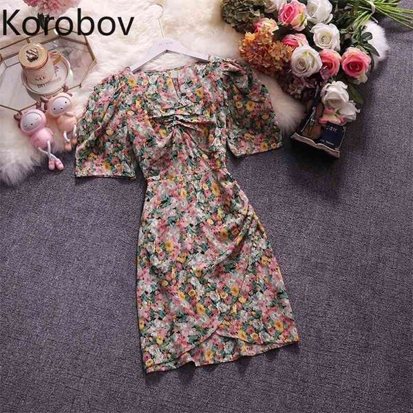 korobov summer chic sweet print dress vintage v neck puff short sleeve dresses summer high waist a-line korean vestidos 210430, Black;gray
korobov summer chic sweet print dress vintage v neck puff short sleeve dresses summer high waist a-line korean vestidos 210430, Black;gray