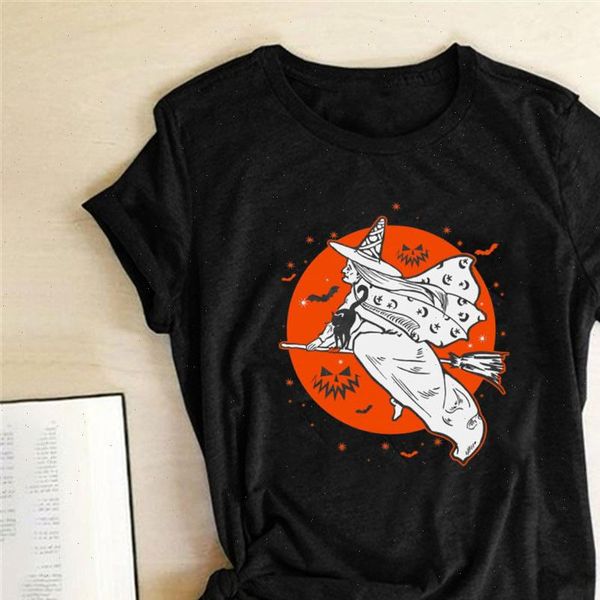 witch cat bats printing women halloween summer graphic tees streetwear fashion o neck clothes female, White
witch cat bats printing women halloween summer graphic tees streetwear fashion o neck clothes female, White