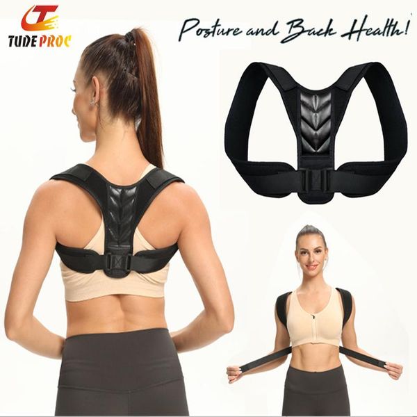 back support drop brace adjustable posture corrector clavicle spine shoulder lumbar corrective belt, Black;blue
back support drop brace adjustable posture corrector clavicle spine shoulder lumbar corrective belt, Black;blue