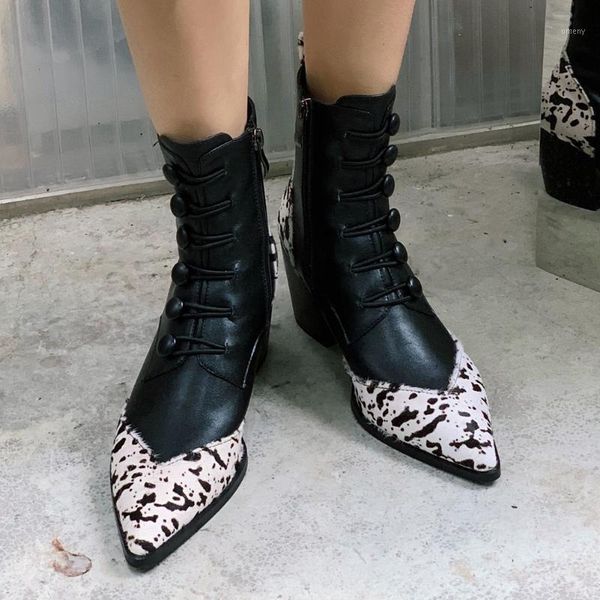 boots karin shoes woman househair mixed color pointed toe split leather zip autumn ankle chunky heels1, Black
boots karin shoes woman househair mixed color pointed toe split leather zip autumn ankle chunky heels1, Black