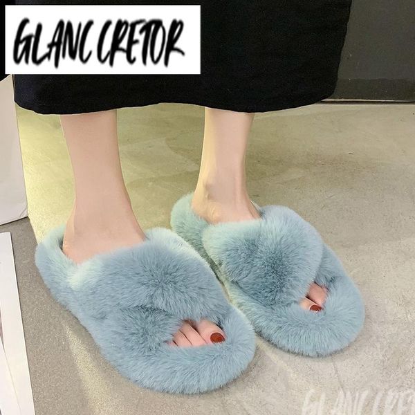 slippers 2021 winter women faux fur fully wrapped sole vamp furry black female slides cozy home warm flats large size 
slippers 2021 winter women faux fur fully wrapped sole vamp furry black female slides cozy home warm flats large size