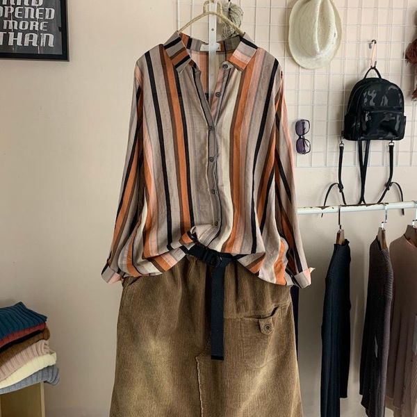 striped women shirt cotton autumn big size long sleeve korean loose cardigan casual fashion basic blouse women's blouses & shirts, White
striped women shirt cotton autumn big size long sleeve korean loose cardigan casual fashion basic blouse women's blouses & shirts, White