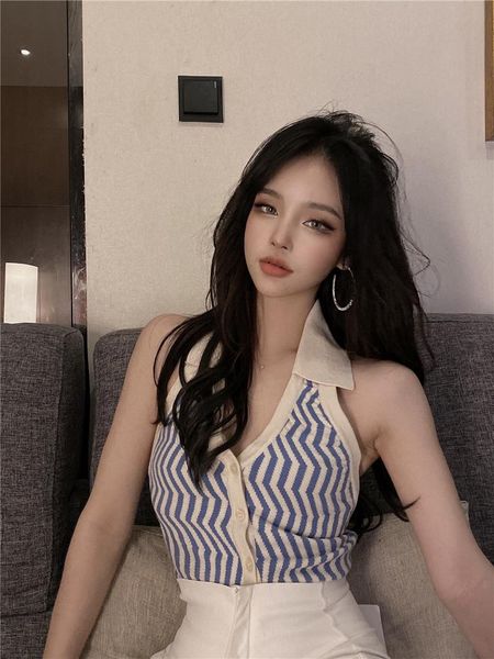 women's polos europe and america camisole stripes halter backless knit low waist jersey summer short outer wear underwear, White
women's polos europe and america camisole stripes halter backless knit low waist jersey summer short outer wear underwear, White