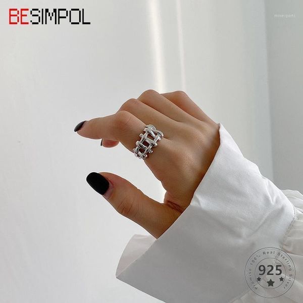 cluster rings besimpol 100% real 925 sterling silver simple irregular braided open ring for women fashion fine jewelry unique gifts1, Golden;silver
cluster rings besimpol 100% real 925 sterling silver simple irregular braided open ring for women fashion fine jewelry unique gifts1, Golden;silver