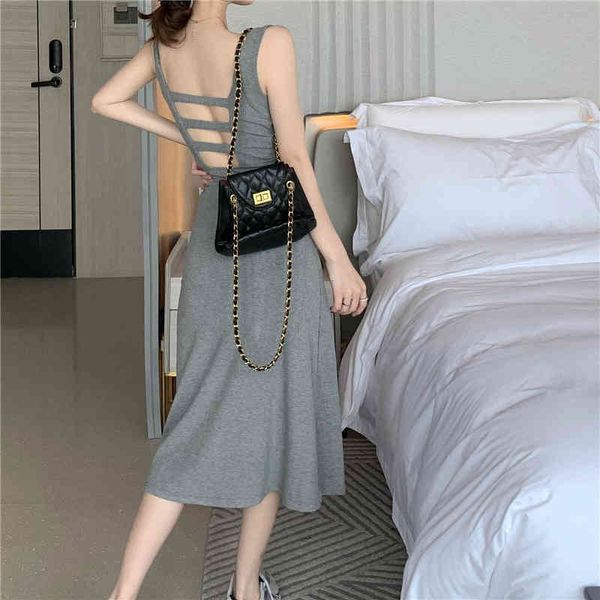 casual dresses women's summer 2021 new design fashion backless spaghetti strap knitted versatile slim mid length pencil wrap 28pe, Black;gray
casual dresses women's summer 2021 new design fashion backless spaghetti strap knitted versatile slim mid length pencil wrap 28pe, Black;gray