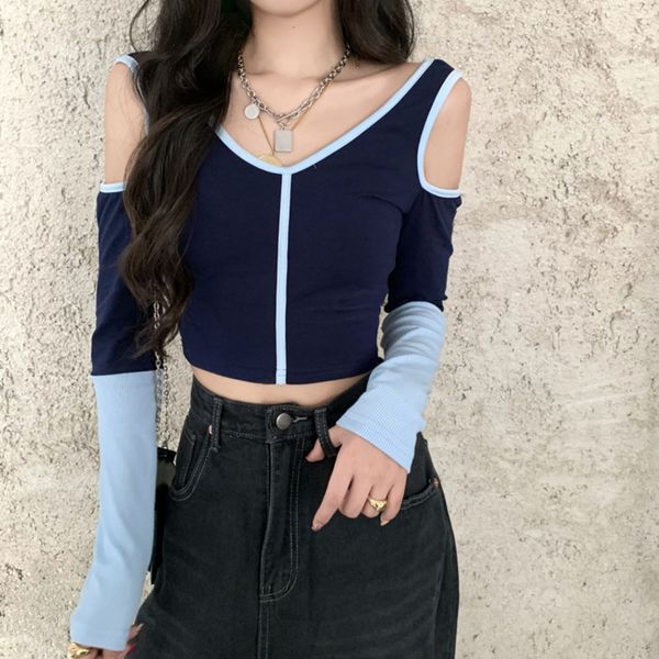 sweater patchwork e-girl hollow out sleeve korean style spring crop slim fashion streetwear women short, White;black
sweater patchwork e-girl hollow out sleeve korean style spring crop slim fashion streetwear women short, White;black