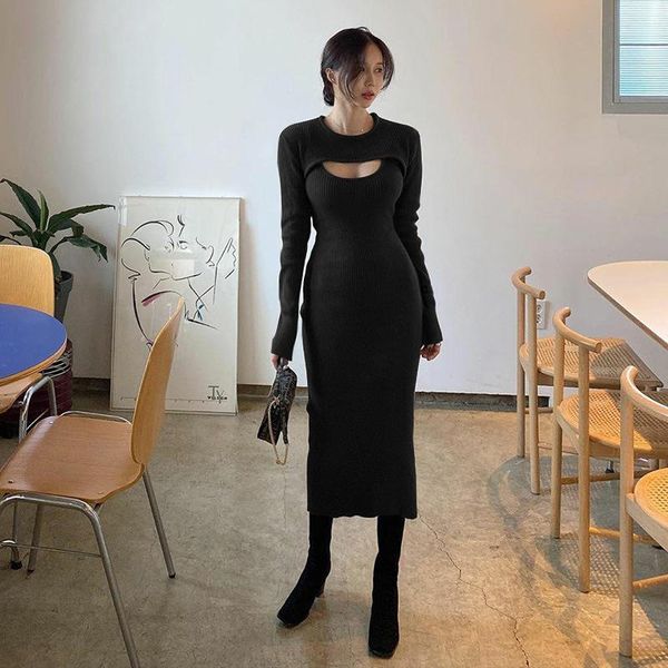 casual dresses hollow out knitted long dress women fashion two pieces suit sleeve round neck short sheath midi 2021 autumn, Black;gray
casual dresses hollow out knitted long dress women fashion two pieces suit sleeve round neck short sheath midi 2021 autumn, Black;gray